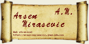 Arsen Mirašević vizit kartica
